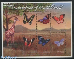 Mozambique 2000 Butterflies 6v M/s (Papilio Demodocus), Mint NH, Nature - Butterflies - Giraffe - Mosambik