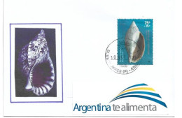 Odontocymbiola, Escargot De Mer , Sur Lettre Buenos Aires (Argentine) - Conchiglie