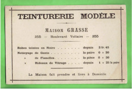 BUVARD PUBLICITAIRE ANCIEN TEINTURERIE MODELE MAISON GRASSE 255 BOULEVARD VOLTAIRE A PARIS 11° NETTOYAGE PRESSING - T