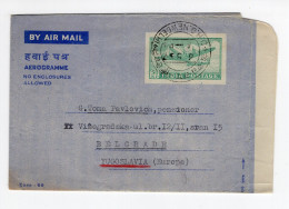 1959. INDIA,NEW DELHI AEROGRAM LETTER TO BELGRADE,YUGOSLAVIA,AIRMAIL - Luchtpost