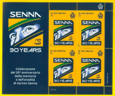 SAN MARINO 2024 Foglietto Celebrazione Del 30° Anniversario Della Memoria E Dell’eredità Di Ayrton Senna MF - Neufs