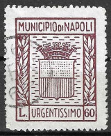 MARCA DA BOLLO COMUNALE - MUNICIPIO DI NAPOLI - URGENTISSIMO - LIRE 60- USATA - Revenue Stamps