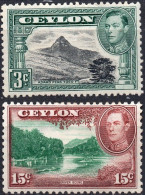 CEYLON/1938-52/MH/SC#279d, 282/ KING GEORGE VI / KGVI / PARTIAL SET - Ceylon (...-1947)