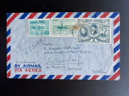 PERU 1953 REGISTERED AIR MAIL LETTER AREQUIPA TO UEBERSTORF SWITZERLAND 06-04-1953 CERTIFICADA - Peru