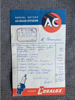 603 DOCUMENT COMMERCIAL Facture  GÉNÉRAL MOTORS  AC-Delco Division  G.BAYOL Fils MODERNE GARAGE  Caussade  Mai 1951 - Cars