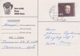 Motiv Karte  "Box Club Thun"       1980 - Lettres & Documents