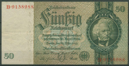 Dt. Reich 50 Reichsmark 1933 Serie O/B, Ro 175 A Leicht Gebraucht (K1006) - 50 Reichsmark