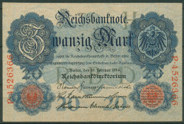 Dt. Reich 20 Mark 1914, DEU-41b Serie H/P, Leicht Gebraucht (K1552) - 20 Mark