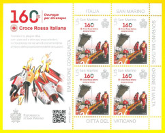 SAN MARINO 2024 Foglietto 160° Anniversario Della Croce Rossa Italiana - Emissione Congiunta MF - Neufs
