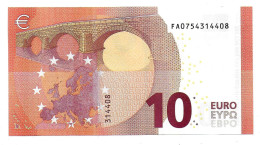 (Billets). 10 Euros 2014 Serie FA, F001I5 Signature Mario Draghi N° FA 0754314408 UNC - 10 Euro