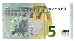 (Billets). 5 Euros 2013 Serie UC, U008G3 Signature 3 Mario Draghi N° UC 6174952156 UNC - 5 Euro