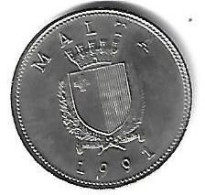 Malta 25 Cents 1991  Km 98  Unc - Malta