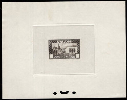 MOROCCO(1933) Old Treasure House. Tribunal. Die Proof In Black With Value Tablet Empty. Scott Type A18. - Other & Unclassified