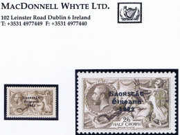Ireland 1922-23 Thom Saorstát 3-line Overprint On 2/6d Brown Fresh Lightly Hinged Mint - Neufs