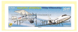 FRANCE LISA 2019 Timbre Distributeur Libre Service Affranchissement LSA E MAX VELIZY Breguet XIV Falcon 2000 IP 1,30 € - 2010-... Geïllustreerde Frankeervignetten