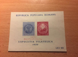 Romania, 1950, "National Philately Exhibition Bucharest", Minisheet - Used Stamps