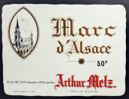 Etiquette De MARC D'ALSACE (Arthur METZ - EPFIG / Bas-Rhin) Gewurztraminer  /EA4 - Altri & Non Classificati