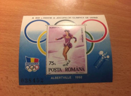 Romania, 1992, "Winter Olympic Games - Albertville, France", Minisheet - Unused Stamps