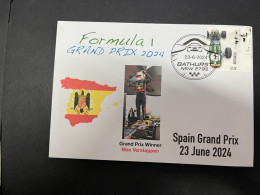 24-6-2024 (96) Formula One - 2024 - Spain Grand Prix - Winner Max Verstappen (23 June 2024) Formula 1 Stamp - Automobilismo