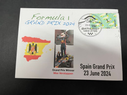 24-6-2024 (96) Formula One - 2024 - Spain Grand Prix - Winner Max Verstappen (23 June 2024) OZ Stamp - Cars
