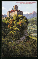 AK Ortenstein /Albulabahn, Schloss Ortenstein Mit Piz Beverin  - Bever