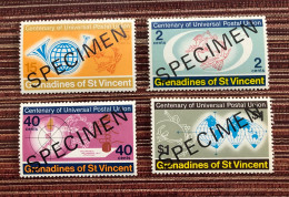 St Vincent 1974 UPU Centenary Centennial Ovpt SPECIMEN  MLH - St.Vincent (1979-...)