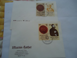 DDR  GERMANY  2  FDC COVER 1982  FAMOUS PEOPLE  MARTIN   LUTHER - Martin Luther King