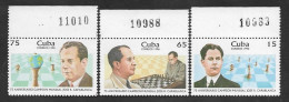 SMI) 1996 CUBA, CHESS, ANNIVERSARY WORLD CHAMPION JOSE CAPABLANCA, WITH REGISTRATION NUMBERS, MNH - Ungebraucht