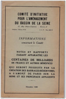 HAUTE NORMANDIE COMITE D INITIATIVE POUR L AMENAGEMENT DU BASSIN DE LA SEINE 1949 - Normandie