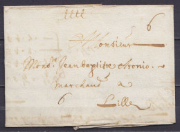 L. Datée 4 Novembre 1689 De LONDRES Pour LILLE - Port "6" - ...-1840 Vorläufer