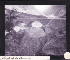 PLAQUE DE VERRE -  Photo  - Les Alpes -route De La BERARDE ( Saint-Christophe-en-Oisans )  - Année  1890 - Glasplaten