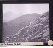 PLAQUE DE VERRE Photo  - Les Alpes - Les Rochers Du GALIBIER -  Année  1890 - Plaques De Verre