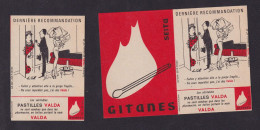 2 Ancienne étiquette Allumettes France Type 102   Valda Dessin Humour Femme - Matchbox Labels