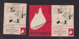 2 Ancienne étiquette Allumettes France Type 102   Valda Dessin Humour Femme Homme - Matchbox Labels