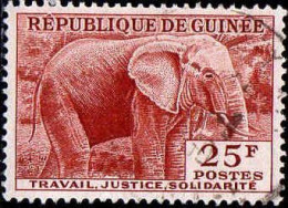 Guinée (Rep) Poste Obl Yv:  15 Mi:15 Elephant (Beau Cachet Rond) - Elephants