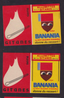 2 Ancienne étiquette Paquet Allumettes France Type 102  Banania - Matchbox Labels