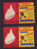 2 Ancienne étiquette Paquet Allumettes France Type 102  Banania 2 - Matchbox Labels