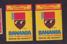 2 Ancienne étiquette   Allumettes France Type 102  Banania - Boites D'allumettes - Etiquettes