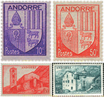 250076 HINGED ANDORRA. Admón Francesa 1944 ESCUDOS - Altri & Non Classificati