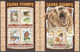 Ls520 2016 Solomon Islands Fauna Birds Wwf Stamps On Stamps #3621-25 1Kb+1Bl Mnh - Ungebraucht