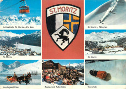 Switzerland Grisons St Moritz Different Sights & City Emblem - Saint-Moritz