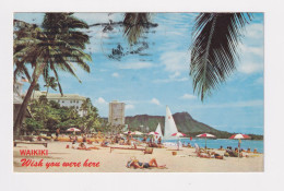 USA - Honolulu Waikiki Beach Used Postcard - Honolulu