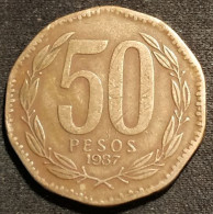 CHILI - CHILE - 50 PESOS 1987 - Bernardo O'Higgins Riquelme - KM 219.1 - ( Bronze-aluminium ) - Chile