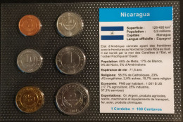 NICARAGUA - SERIE DE 6 PIECES DIFFERENTES - 5 -10 - 25 - 50 CENTAVOS - 1 CORDOBA - 5 CORDOBAS - Nicaragua