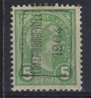 1904  LUXEMBOURG PRIFIX Nr. 20 A   5 Cent Effigie Du GRAND-DUC ADOLPHE (de Profil)  (état Voir Scan) !   LOT 287 - Preobliterati