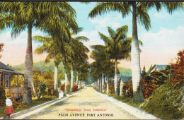 1939. JAMAICA. George VI 1½d. On Postcard (Greetings From Jamaica, PALM AVENUE, PORT ANTONIO)... (Michel 122) - JF547095 - Jamaïque (...-1961)