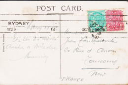 1910. NEW SOUTH WALES. ½ D + 1 D ON POST CARD (St. Andrews Cathedral. Sydney. NSW) To France ... (Michel 94+) - JF547096 - Brieven En Documenten