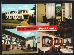 AK Müschenbach-Hachenburg, Hotel-Pension Stockhausen, Fachwerkfassade Und Interieur  - Hachenburg