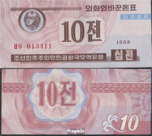 Nord-Korea Pick-Nr: 25 (braun) Bankfrisch 1988 10 Chon - Corea Del Nord