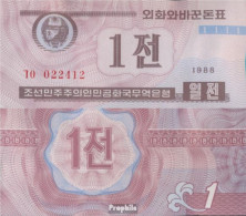 Nord-Korea Pick-Nr: 23 (braun) Bankfrisch 1988 1 Chon - Corea Del Nord